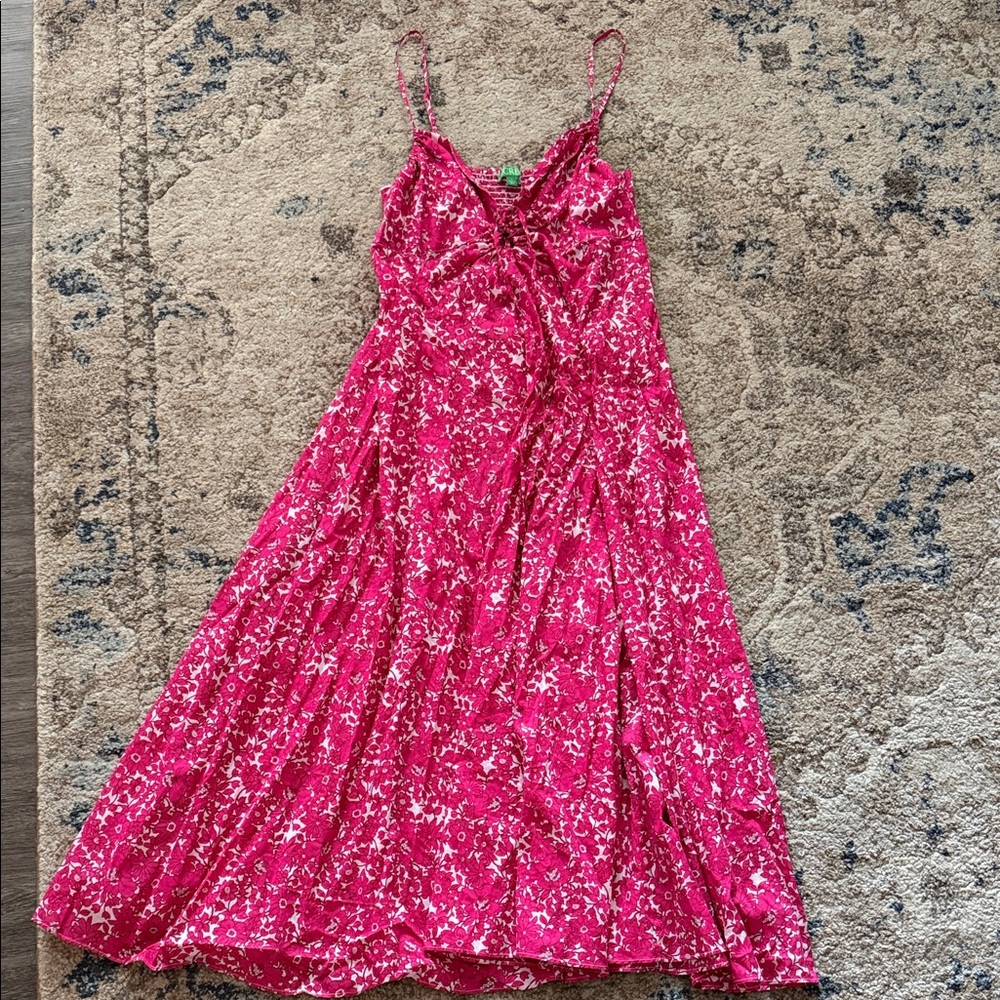 J. Crew Vibrant Pink Floral Maxi Dress